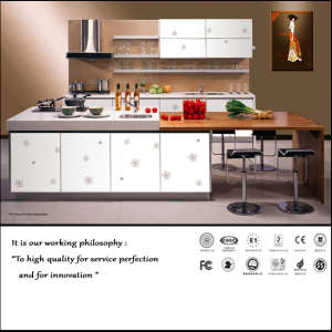 E1 Grade Scratch Resistance High Glossy Kitchen Cabinet (ZH-6017)