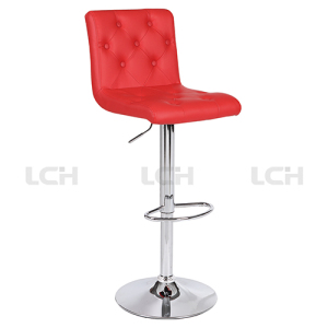 Counter Chair with Aluminium Alloy Basement and Italian Leather Upholstery
